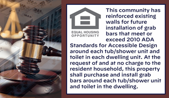 Grab bar accommodations*